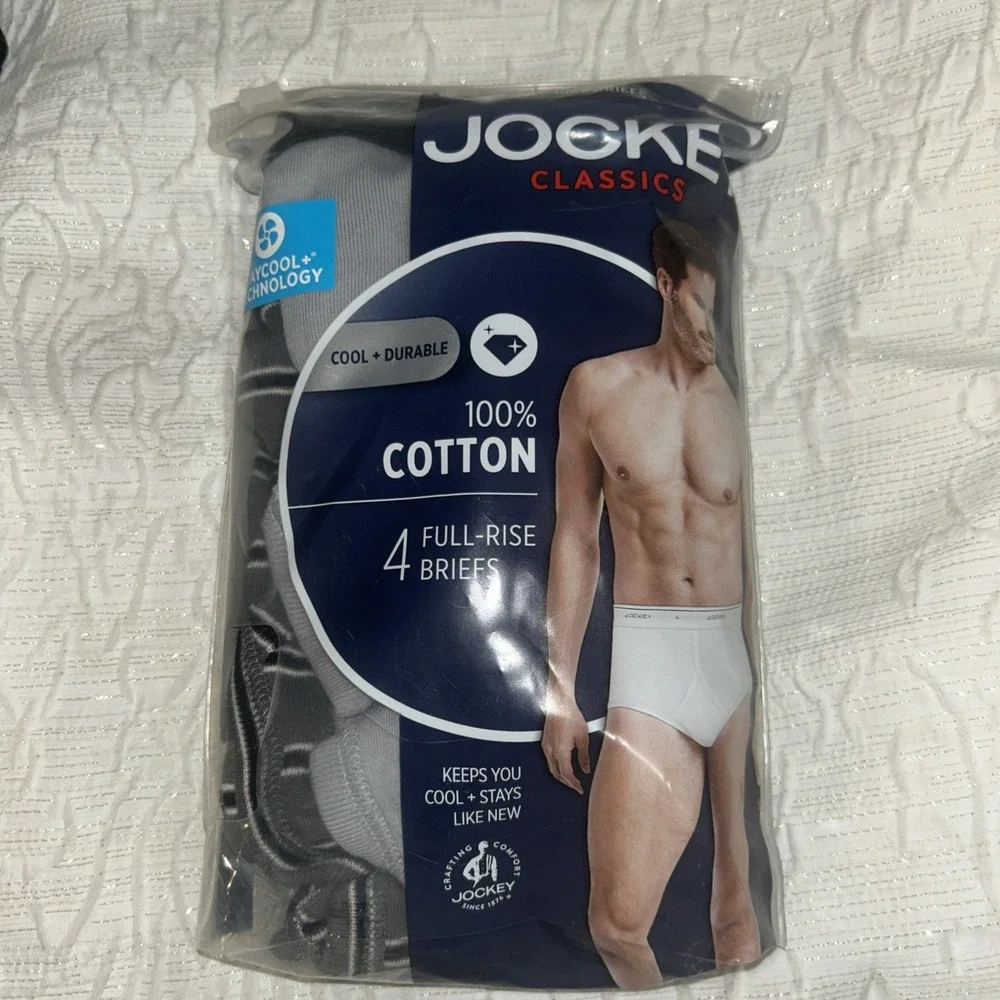 4 PACK‎ MENS JOCKEY CLASSICS 100% COTTON FULL-RISE BRIEFS SIZE 36